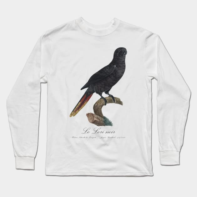 Black Lory / Le Lori Noir - Jacques Barraband 19th century Illustration Long Sleeve T-Shirt by SPJE Illustration Photography